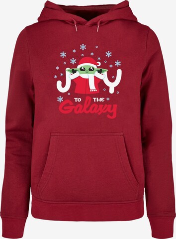 ABSOLUTE CULT Sweatshirt 'The Mandalorian - Joy To The Galaxy' in Rood: voorkant