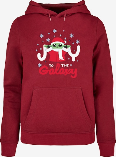 ABSOLUTE CULT Sweatshirt 'The Mandalorian - Joy To The Galaxy' in Green / Merlot / bright red / White, Item view