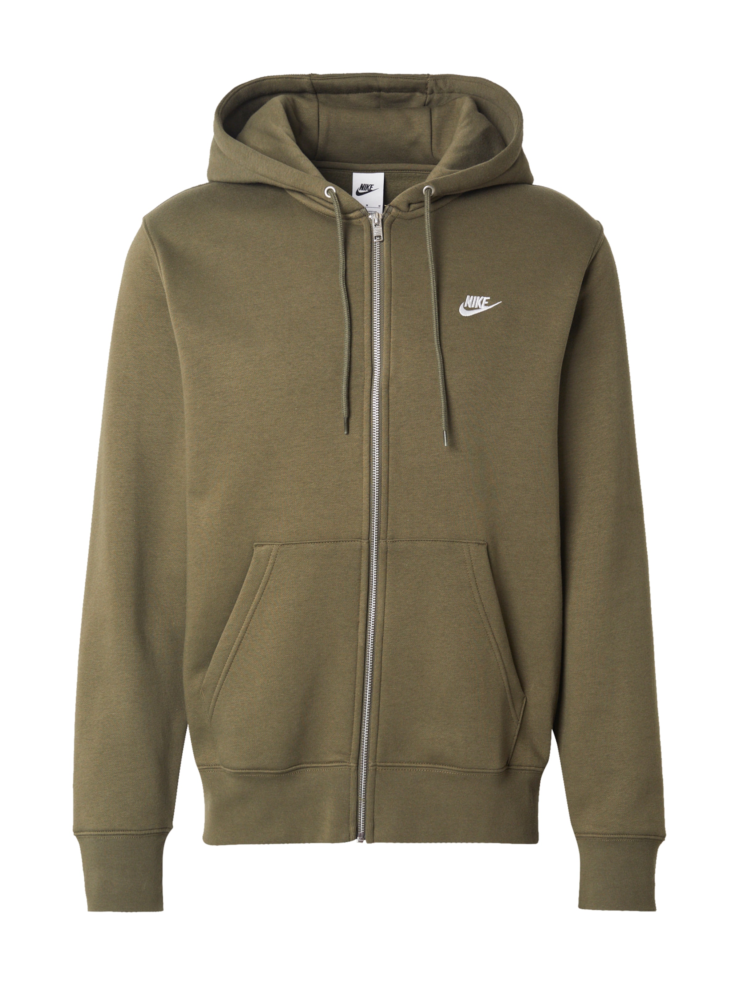 Nike Sportswear Кофта на молнии 'CLUB' в Зеленый: спереди