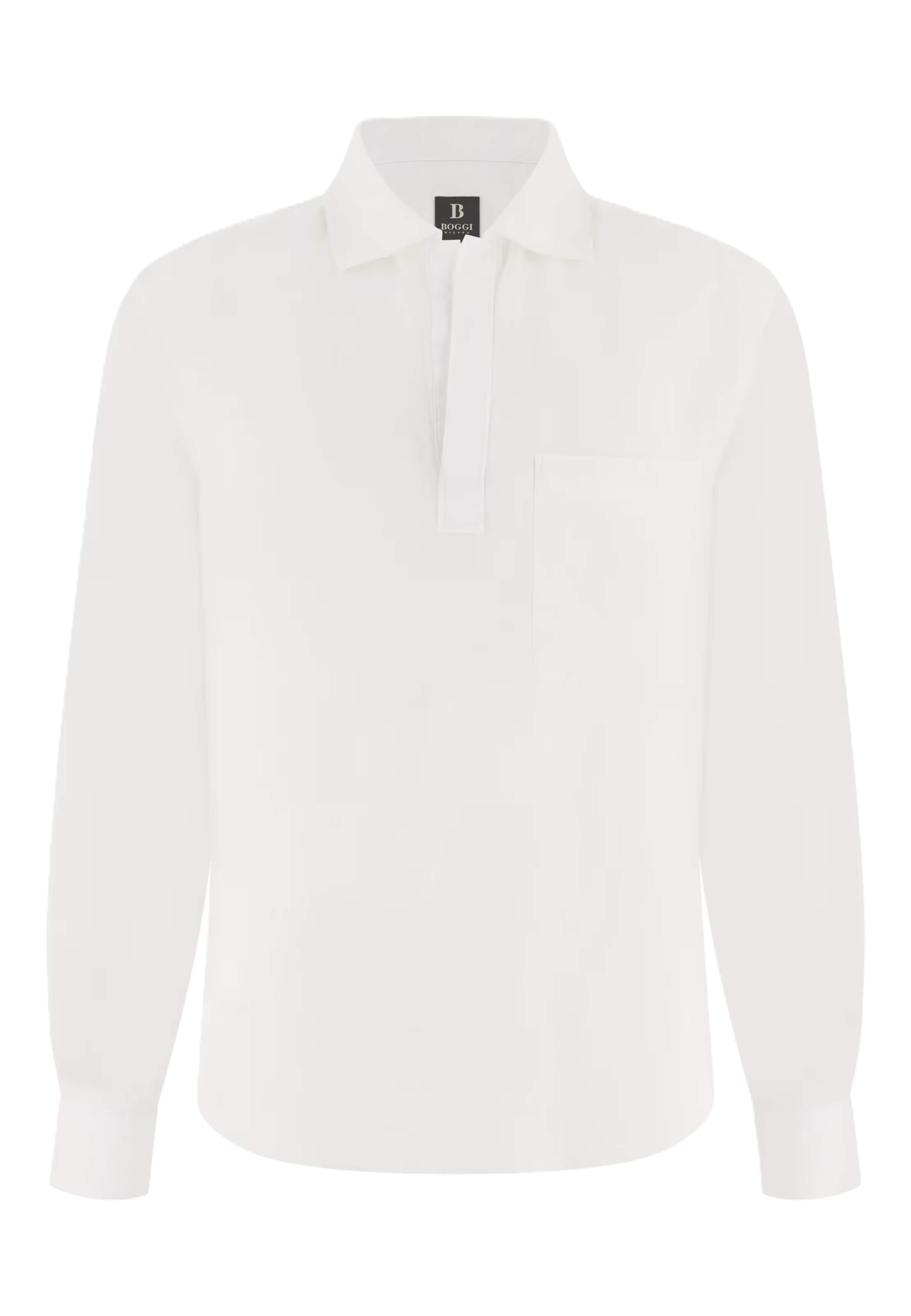 Boggi Milano Regular fit Overhemd in Wit: voorkant