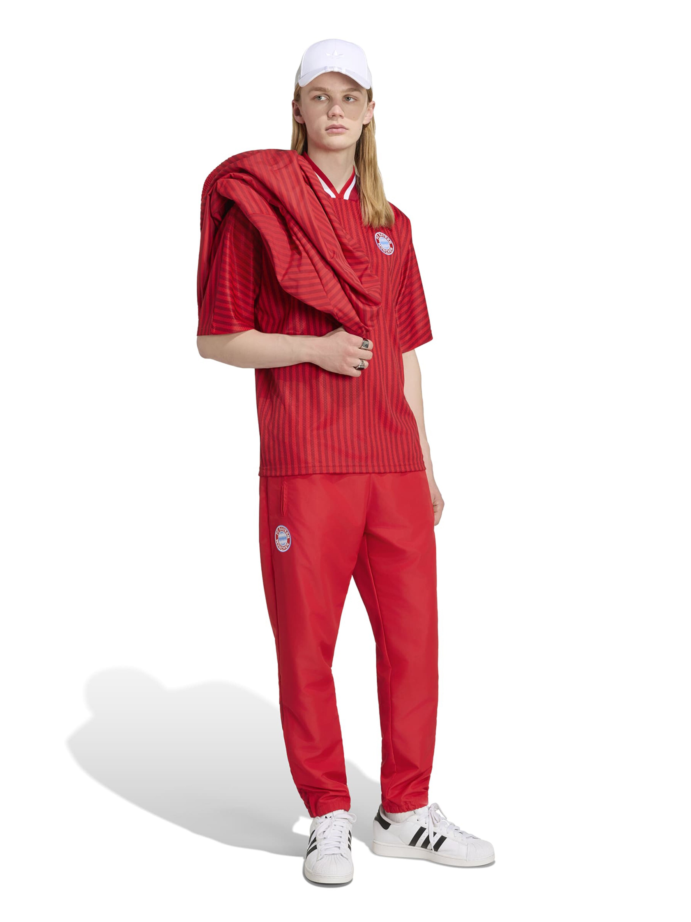 Tapered Pantaloni sportivi 'FCB ST' di ADIDAS PERFORMANCE in rosso
