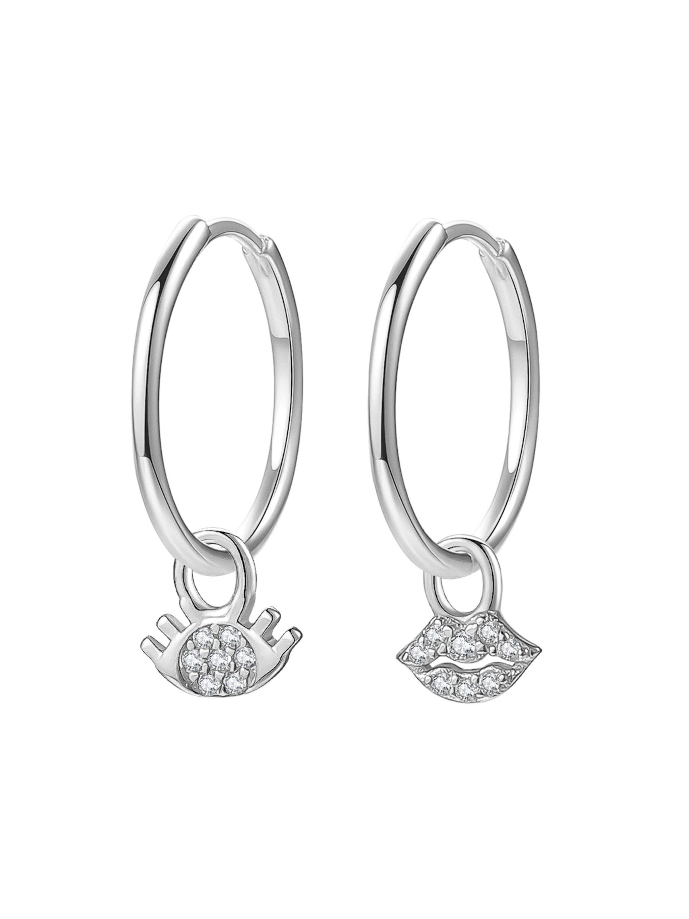 Hey Happiness Ohrringe 'Eyes and Lips'‌‌ in Silber