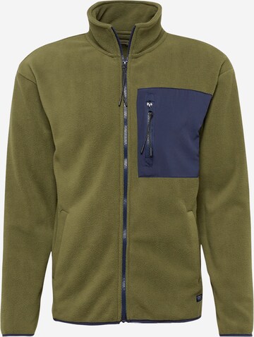 BLEND Fleece jas in Groen: voorkant