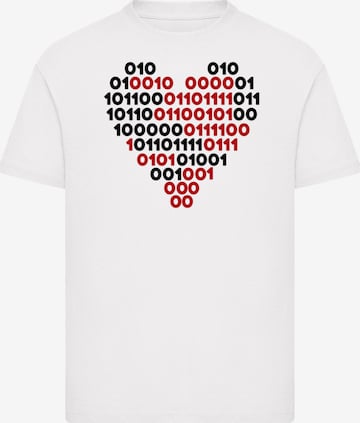 T-Shirt 'I Love You 01001001 Binary Code Herz Valentinstag' F4NT4STIC en blanc : devant