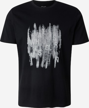 T-Shirt QS en noir : devant