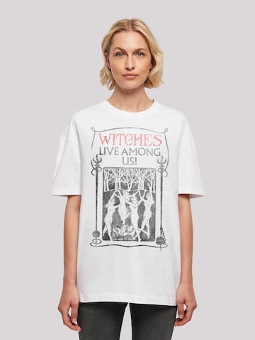 F4NT4STIC Oversized shirt 'Fantastic Beasts Witches Live Among Us' in Wit: voorkant