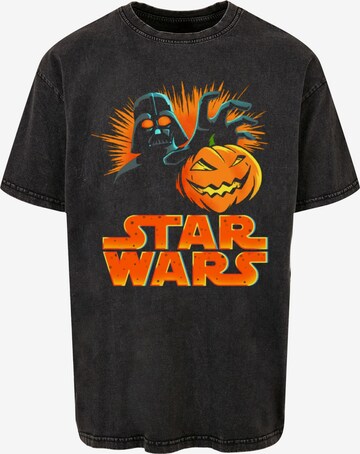 ABSOLUTE CULT Shirt 'Star Wars - Pumpkin' in Black: front