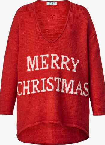 Angel of Style Oversized Sweater in Red: front