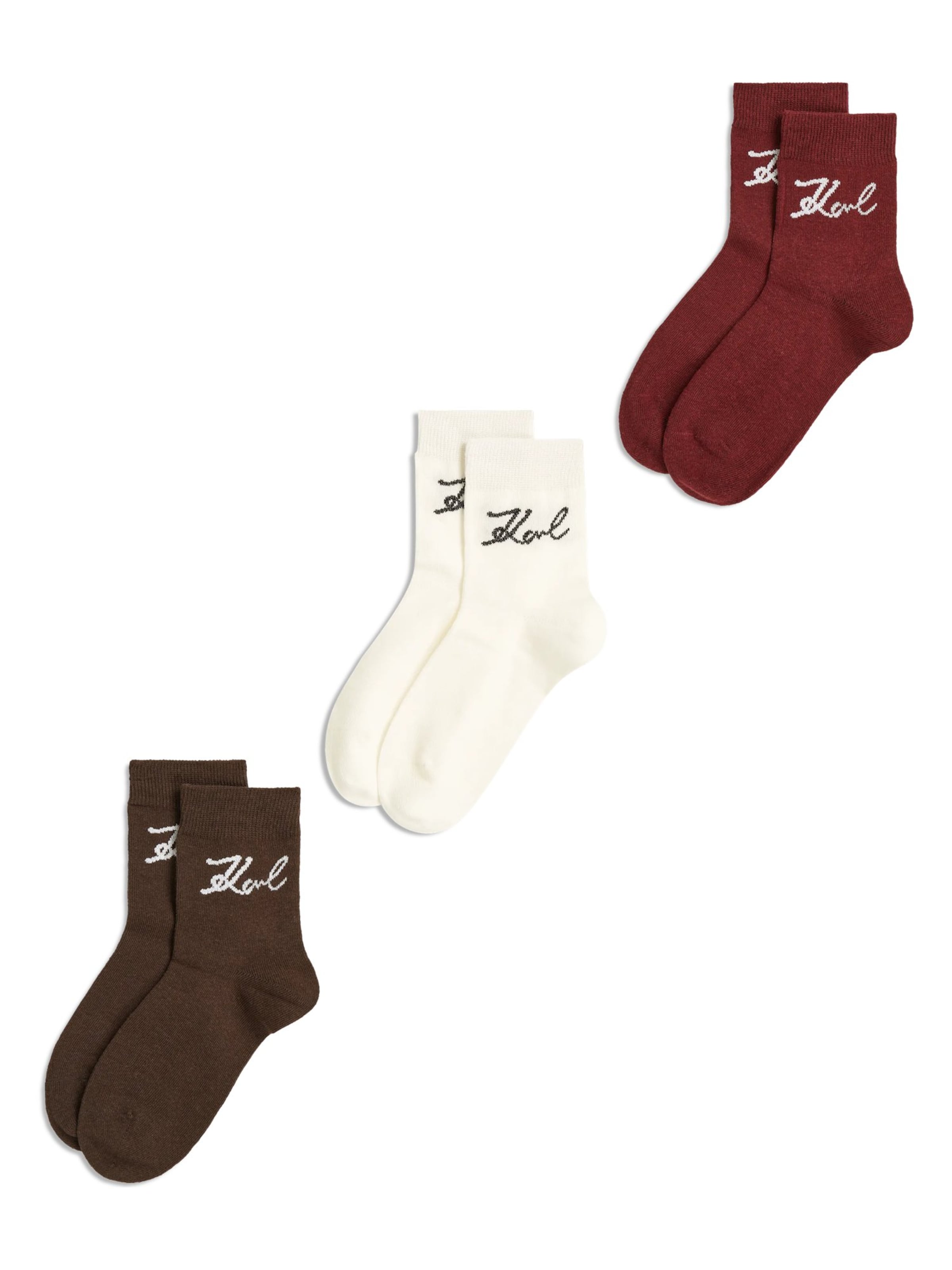 Chaussettes 'Signature' Karl Lagerfeld en marron : devant
