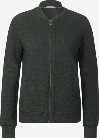 CECIL Zip-Up Hoodie in Green: front