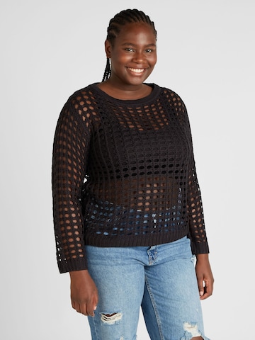 Vero Moda Curve Sweater 'IBIZA' in Black: front