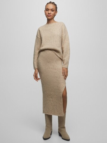 Pull&Bear Skirt in Beige: front