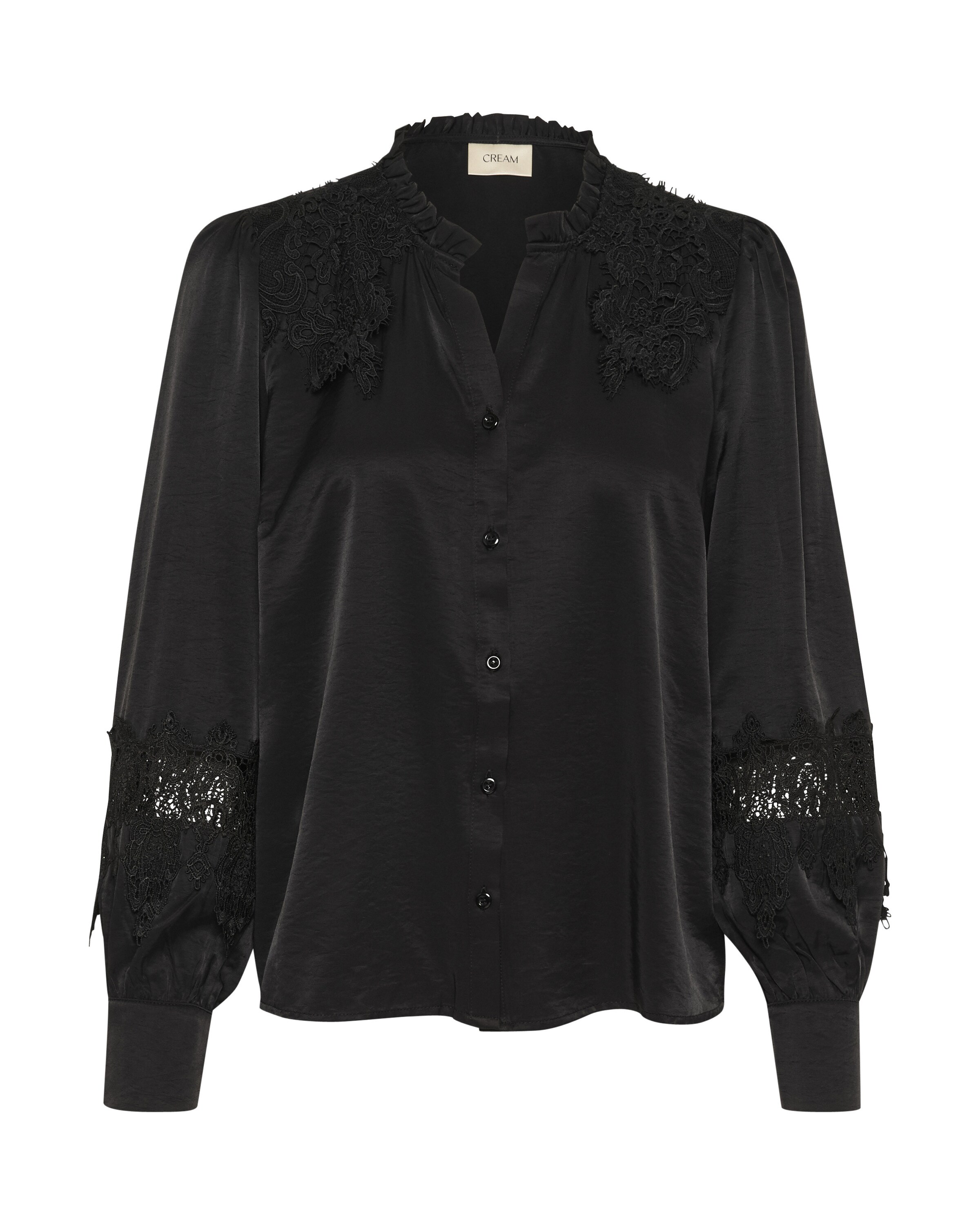 Chemisier 'Luna' Cream en noir : devant