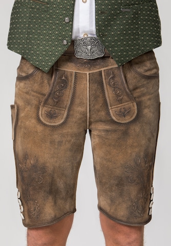 STOCKERPOINT Regular Trachtenlederhose 'Jordan' in Braun