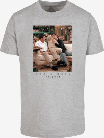 ABSOLUTE CULT T-Shirt 'Friends - Hug And Roll' in Grau: predná strana