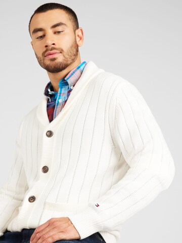 TOMMY HILFIGER Kardigan w kolorze biały