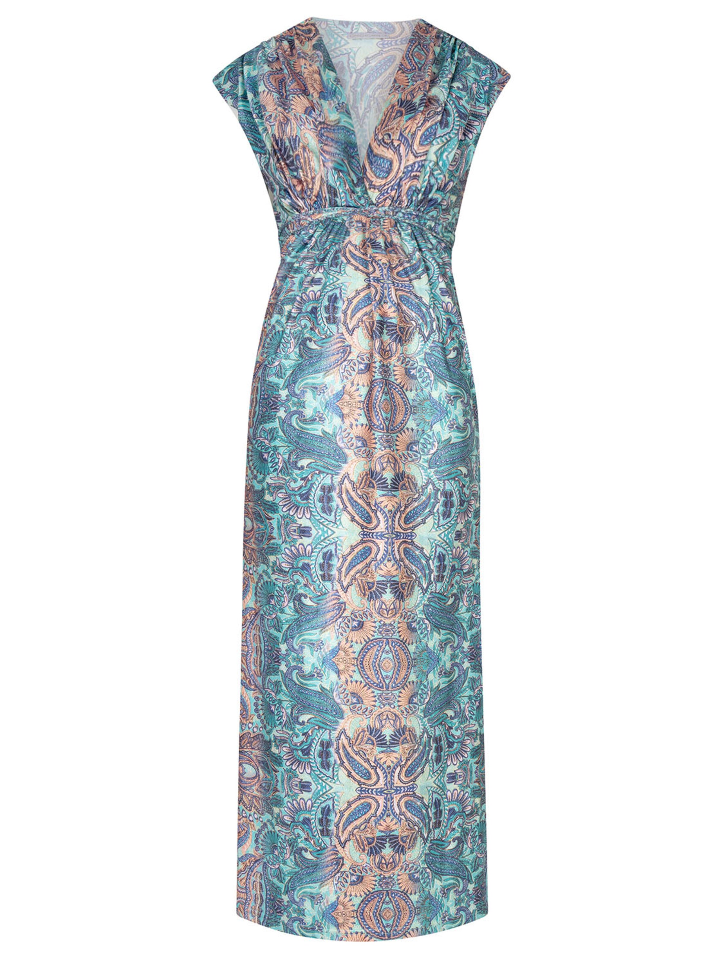 Chic by Lirette Jurk 'Kimono dress Quetzal' in Blauw: voorkant