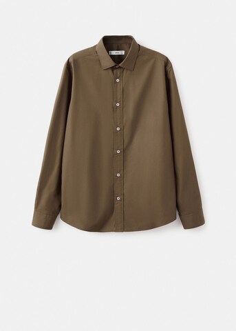 MANGO MAN Regular fit Button Up Shirt 'Play' in Brown