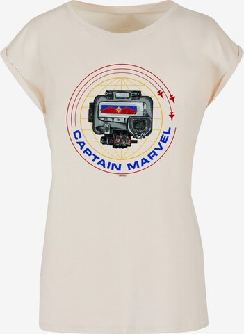 ABSOLUTE CULT Shirt 'Captain Marvel - Pager' in Beige: front