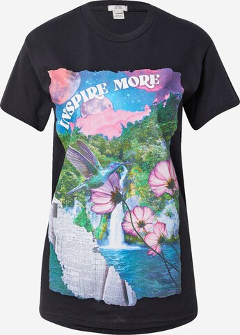 River Island T-Shirt 'HUMMING BIRD' in Schwarz: predná strana