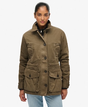 Parka mi-saison Superdry en vert : devant