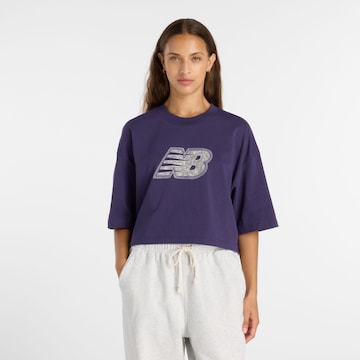 Maglia extra large di new balance in lilla: frontale