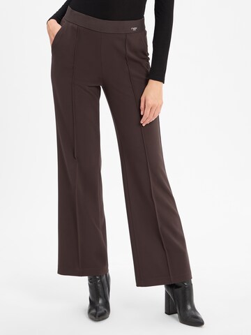 Cambio Wide leg Pantalon 'Ava' in Bruin: voorkant