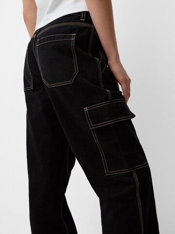 Loosefit Jeans cargo Bershka en noir