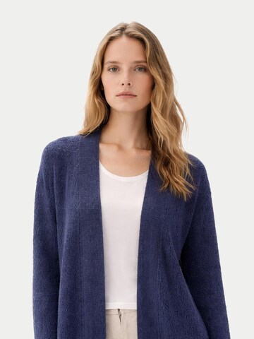 GOBI Cashmere Kofta 'Ajour Knit Open-Front Cashmere Cardigan' i blå: framsida