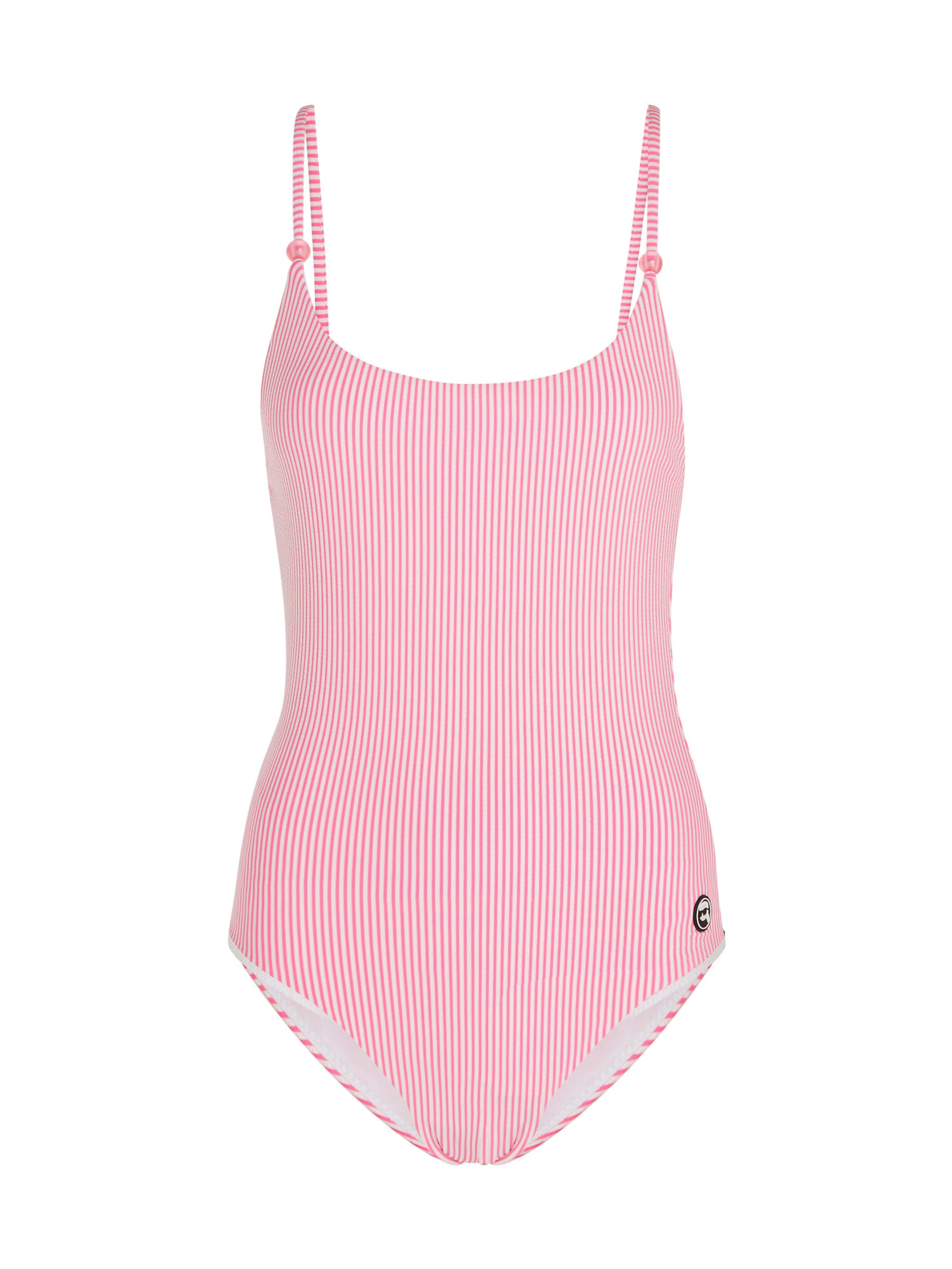 Karl Lagerfeld Bez ramienok Jednodielne plavky 'IKON' - Ružová: predná strana