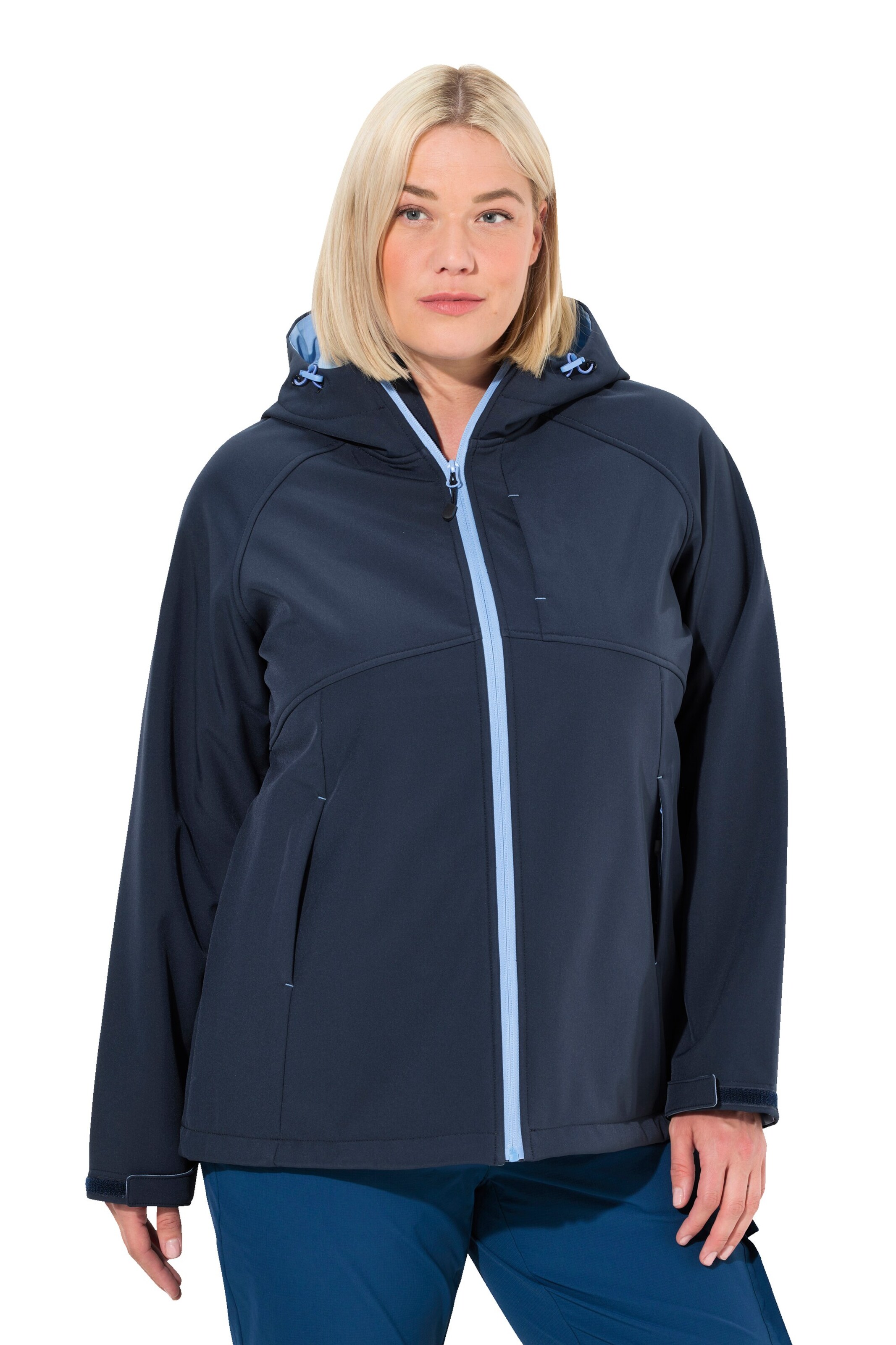 Ulla Popken Between-Season Jacket in Blue: front