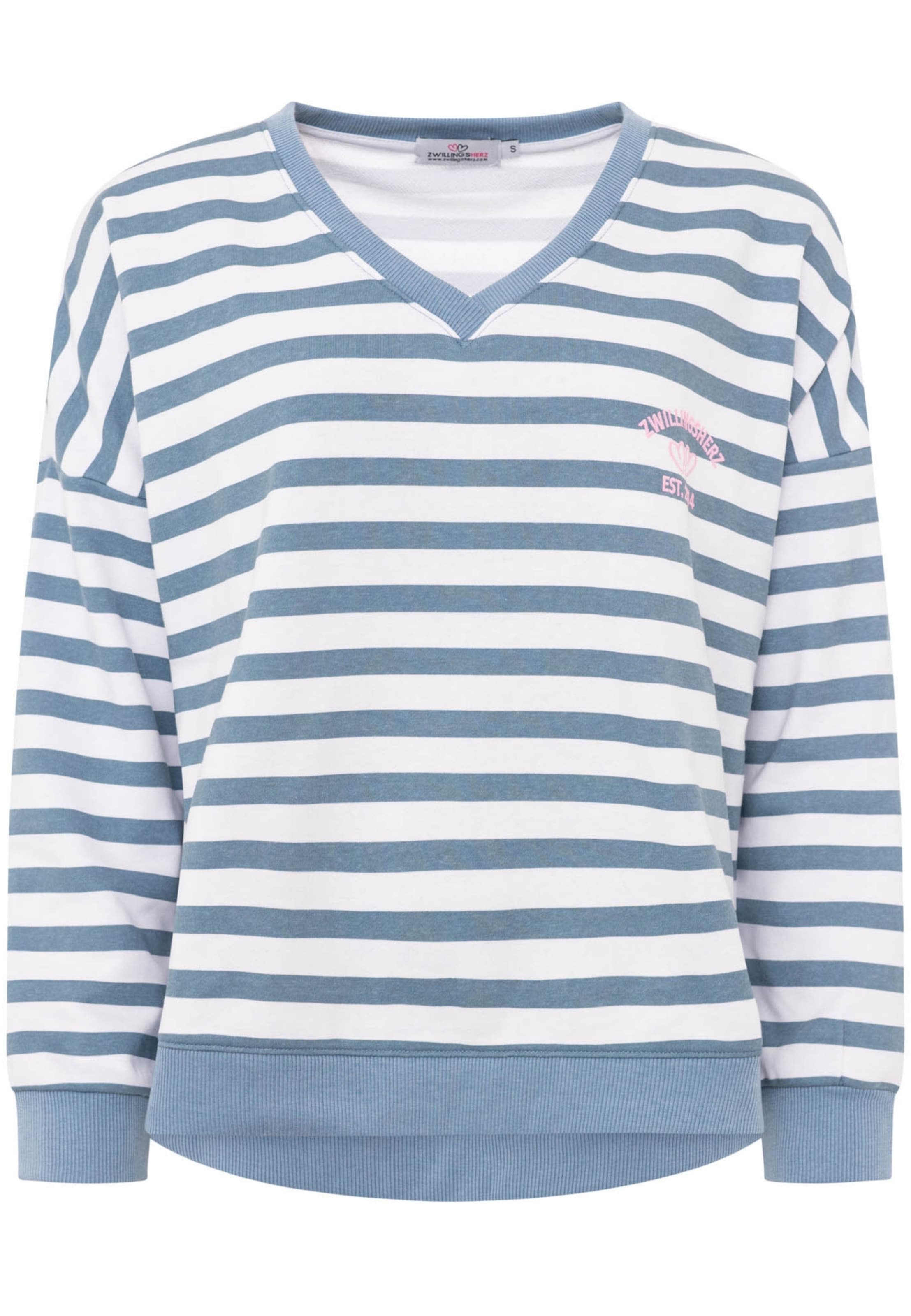 Sweat-shirt Zwillingsherz en bleu : devant