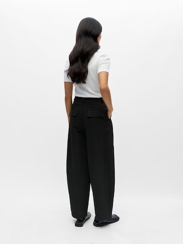 OBJECT Barrel Pleat-front trousers 'OBJTanya' in Black