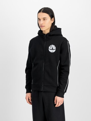 ALPHA INDUSTRIES Кофта на молнии в Черный: спереди