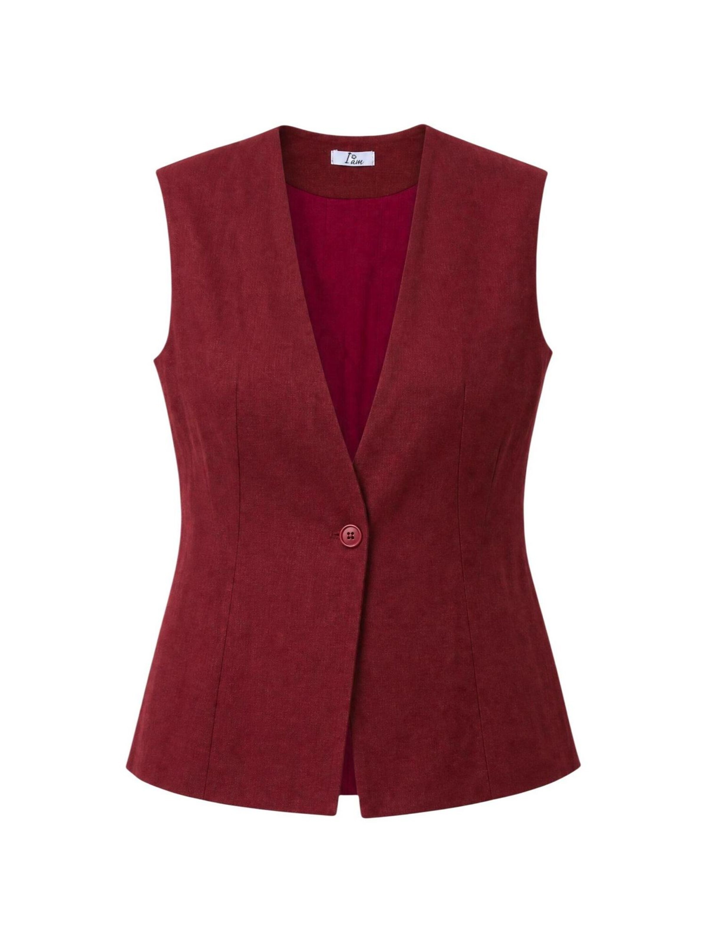 I AM Kostymväst 'Gilet Viscosa Lino 26136' i röd