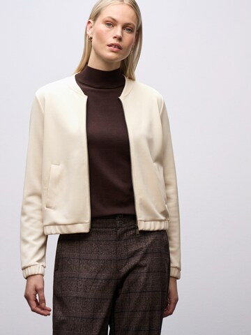 STREET ONE Zip-Up Hoodie in Beige: front