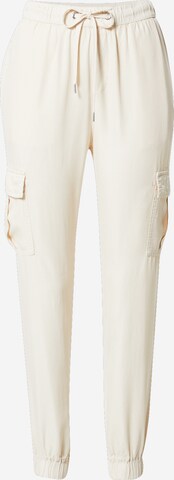 QS Tapered Cargobroek in Beige: voorkant