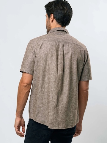 MCS Regular fit Overhemd ' Noah ' in Bruin