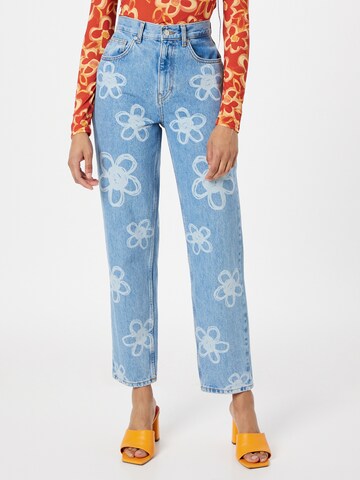 NEON & NYLON Regular Jeans 'Flower' in Blau: Vorderseite