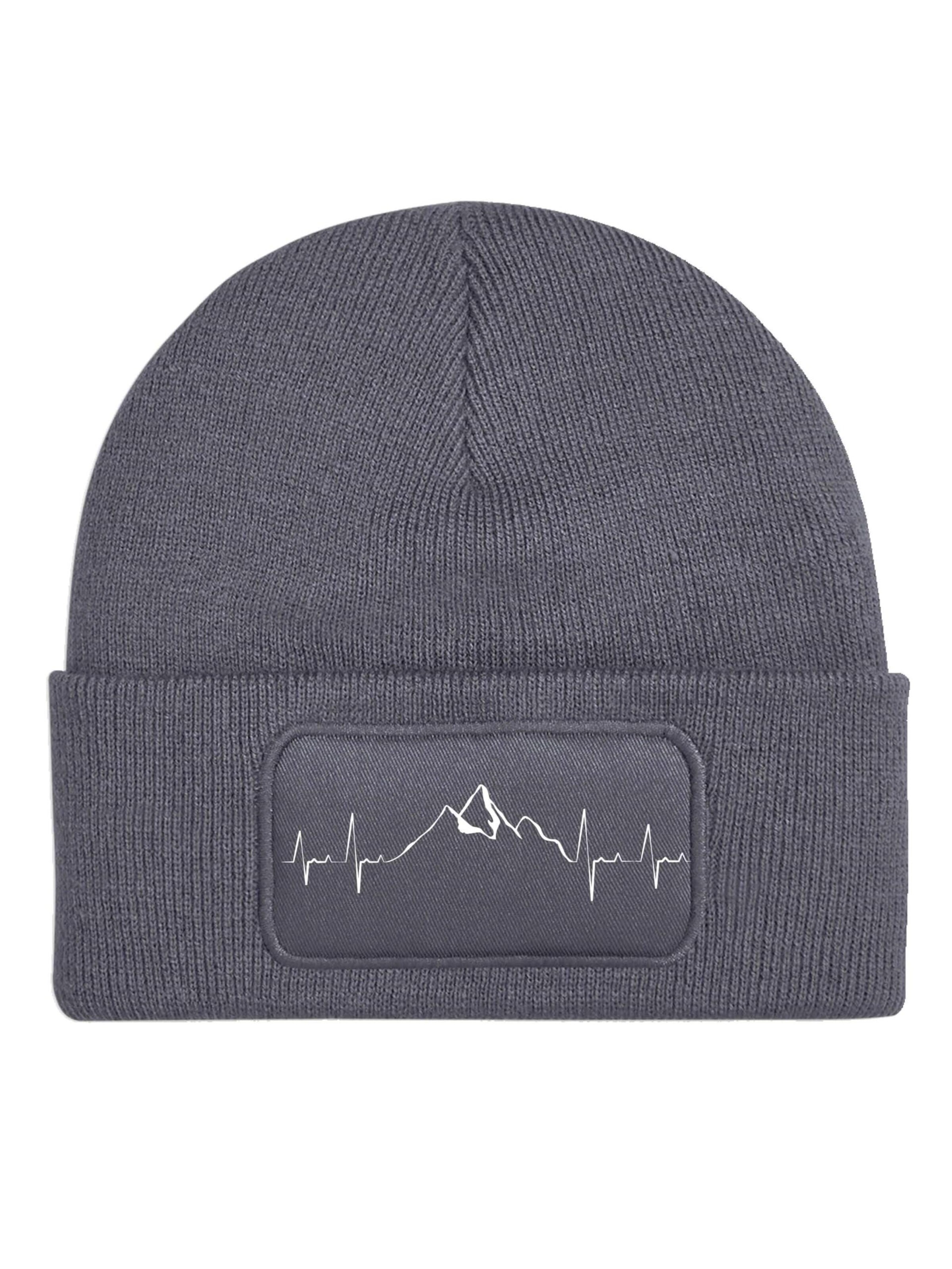 Youth Designz Mütze 'Heartbeat Mountain'‌‌‌ in Grau: Vorderseite