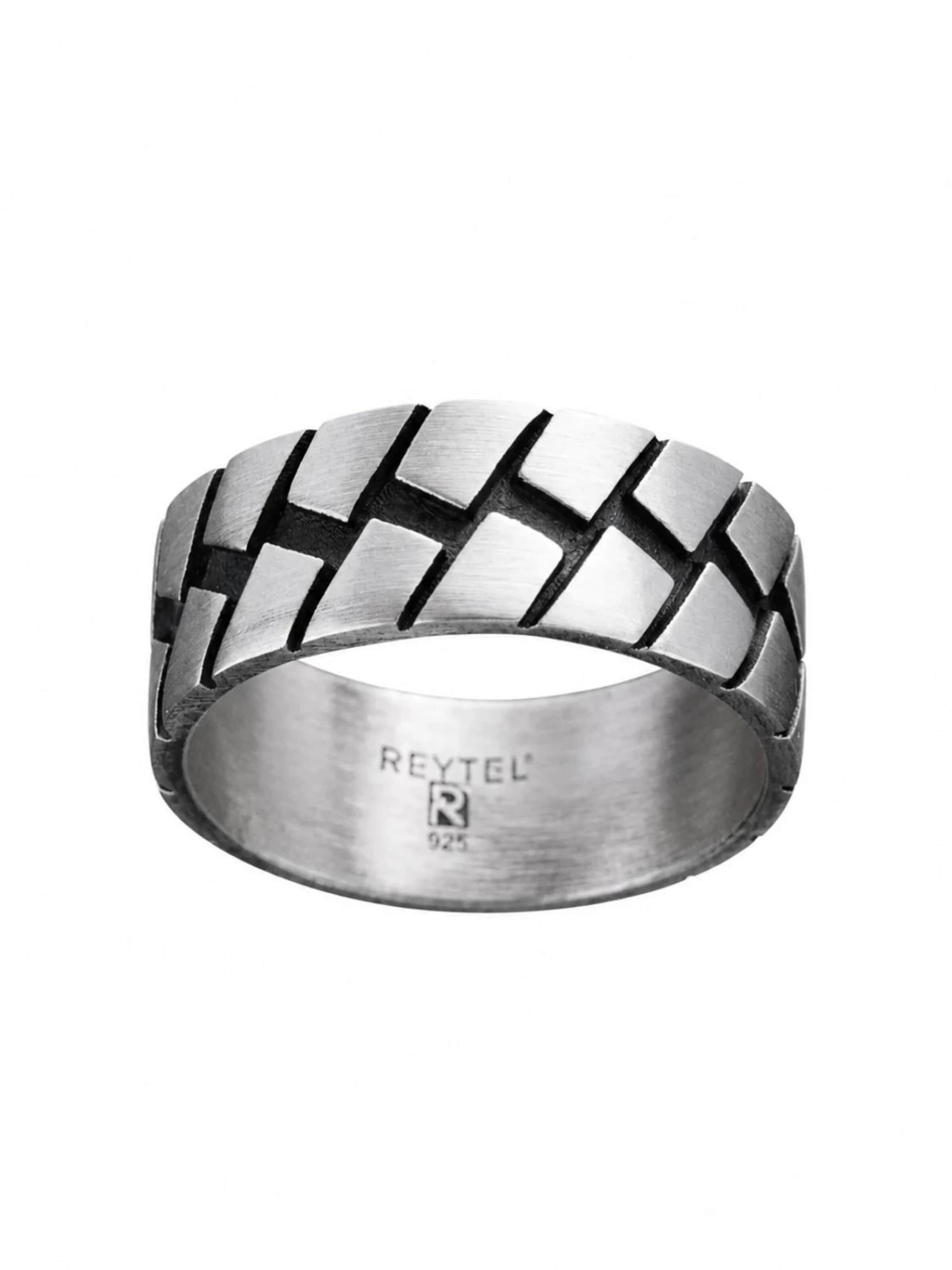 REYTEL - Anillo 'ROUTE' en plata: frente