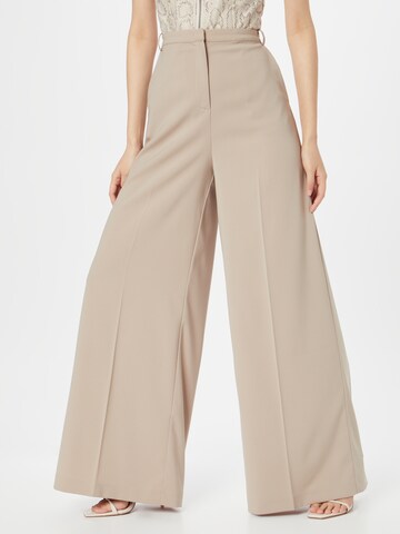 PATRIZIA PEPE Wide leg Pressveckad byxa 'PANTALONI' i beige: framsida