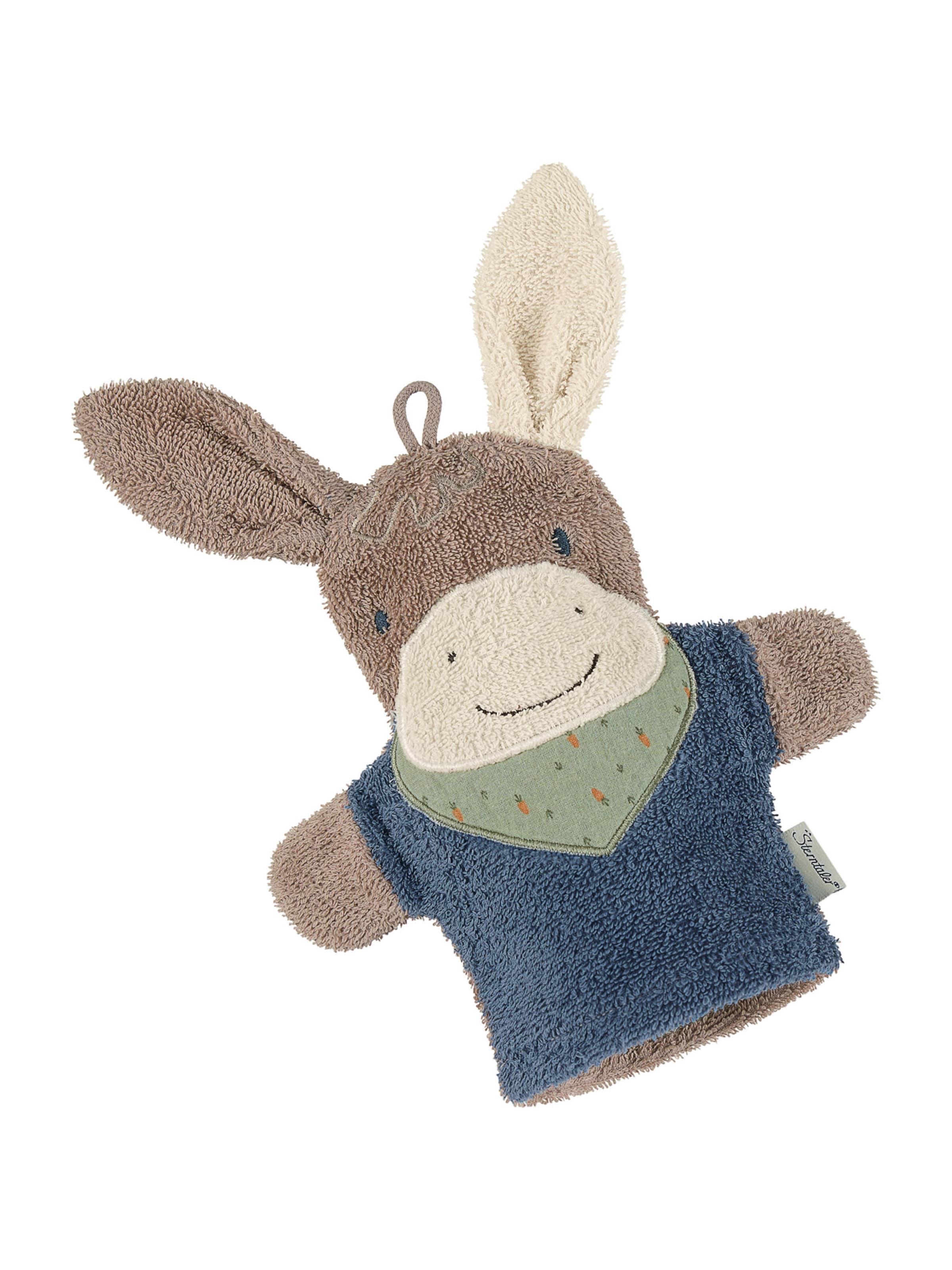 STERNTALER Waschlappen 'Emmilius' in Blau: Vorderseite