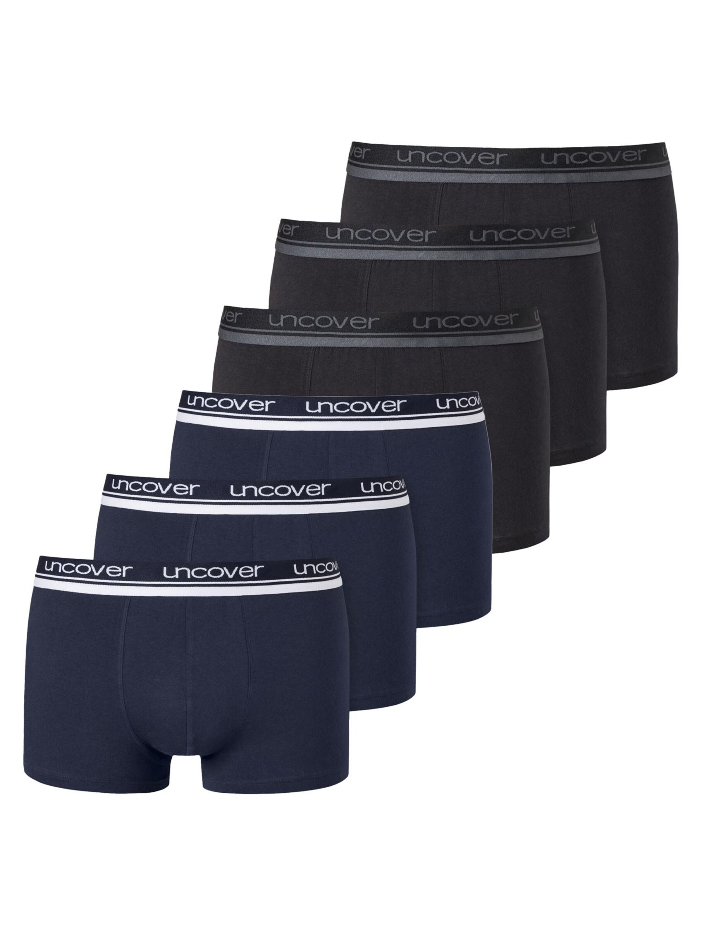 uncover by SCHIESSER Boxershorts 'Basic' in Zwart: voorkant