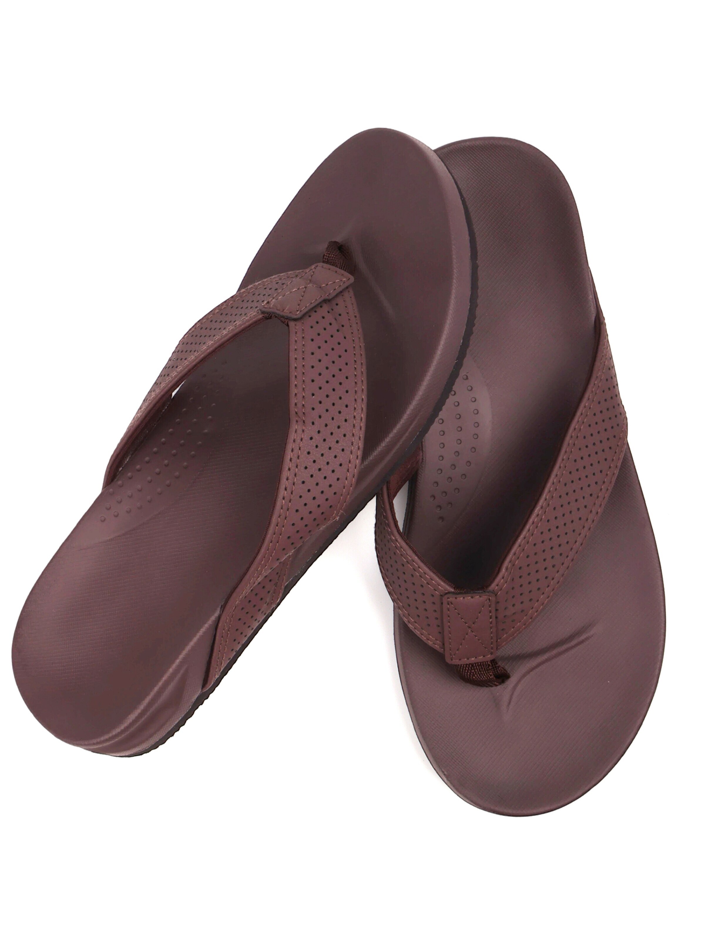 Youecci Mules 'Customized flip flops with a zigzag strap and arch design' in Brown