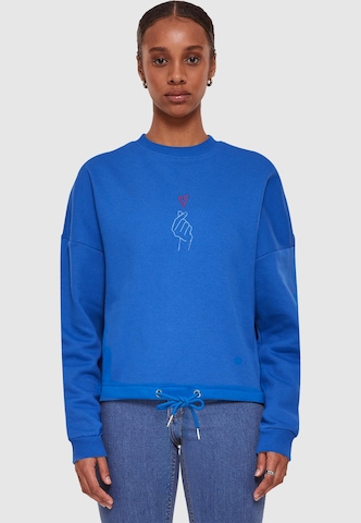 Merchcode Sweatshirt 'K Heart' in Blue: front
