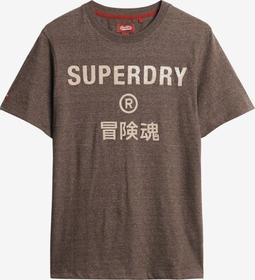 T-Shirt Superdry en marron : devant