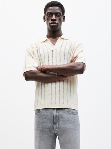 T-Shirt Pull&Bear en blanc : devant