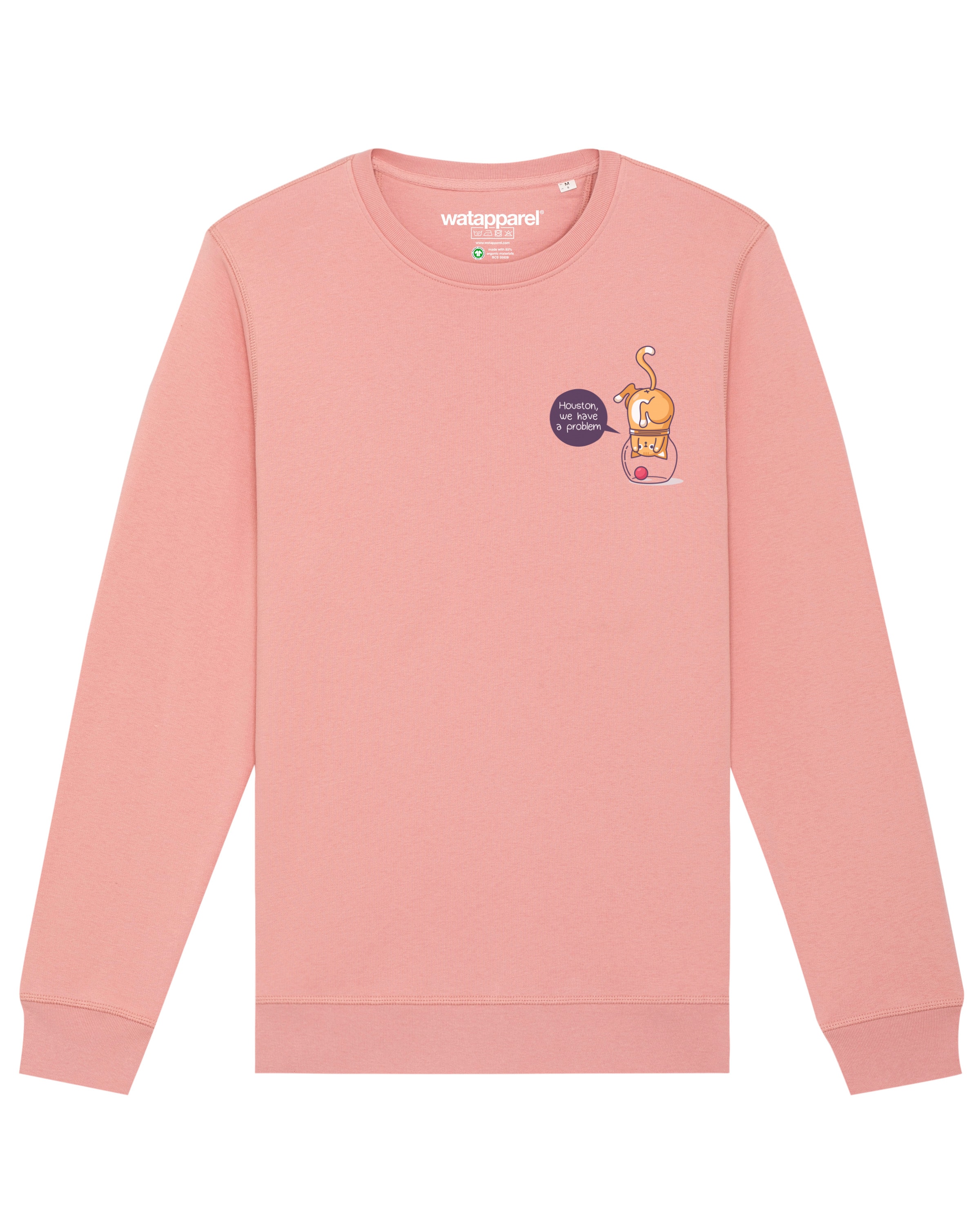 Felpa ' Funny Cat ' di Watapparel in rosa: frontale