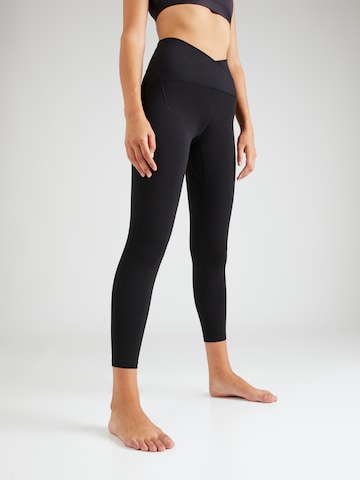 Skinny Pantaloni sport 'Studio Luxe Crossover Waistband' de la ADIDAS PERFORMANCE pe negru: față